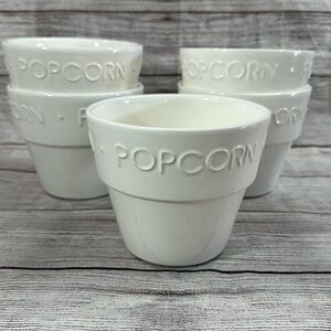 Crate & Barrel Ceramic Popcorn Bowls set of 5